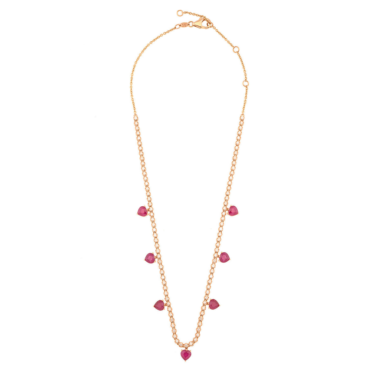 Ruby Hearts Necklace
