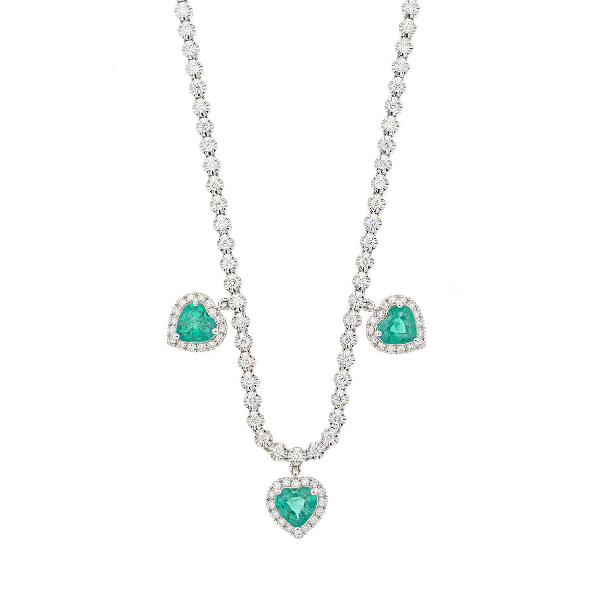 Emerald Hearts Necklace