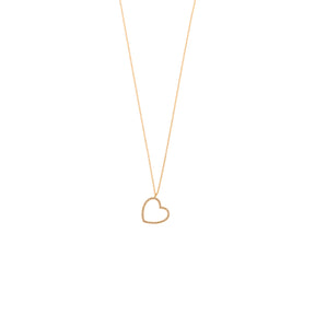Tilted Diamond Heart Necklace