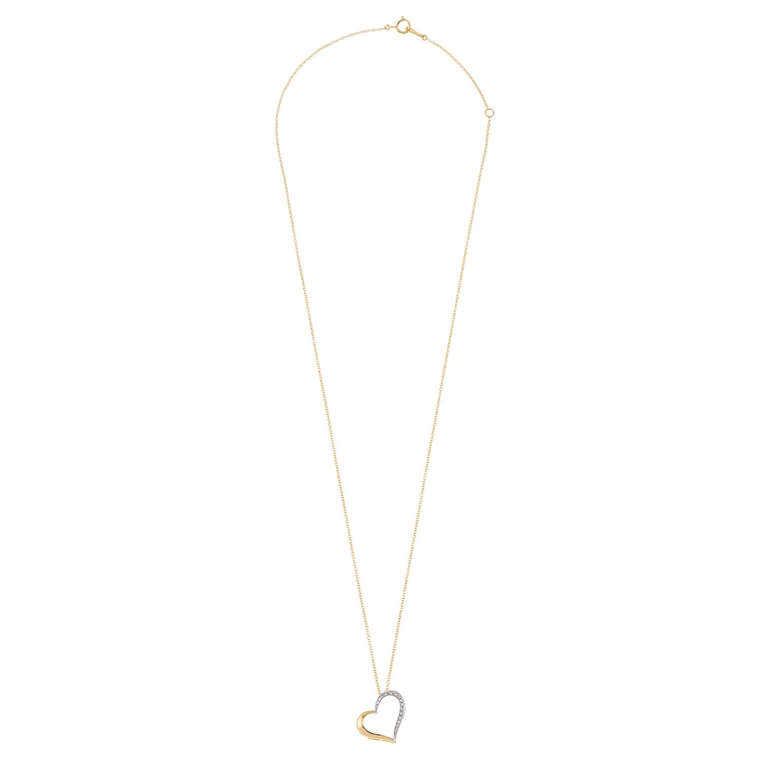 Diamond Meets Gold Heart Necklace