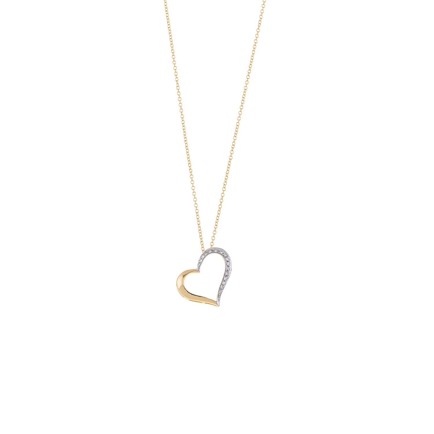 Diamond Meets Gold Heart Necklace