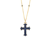 Diamond Cross. Gold and diamond cross. Cross for christening. Cross for baptism. Fine jewellery. Anatol jewellery. Χρυσά κοσμήματα. Κοσμήματα Κηφισιά. Σταυρός χρυσός. Σταυρός με διαμάντια. Βαφτιστικός σταυρός. Σταυρός για βάφτιση.  Σταυρός με μπριγιάν. Sapphire cross necklace.