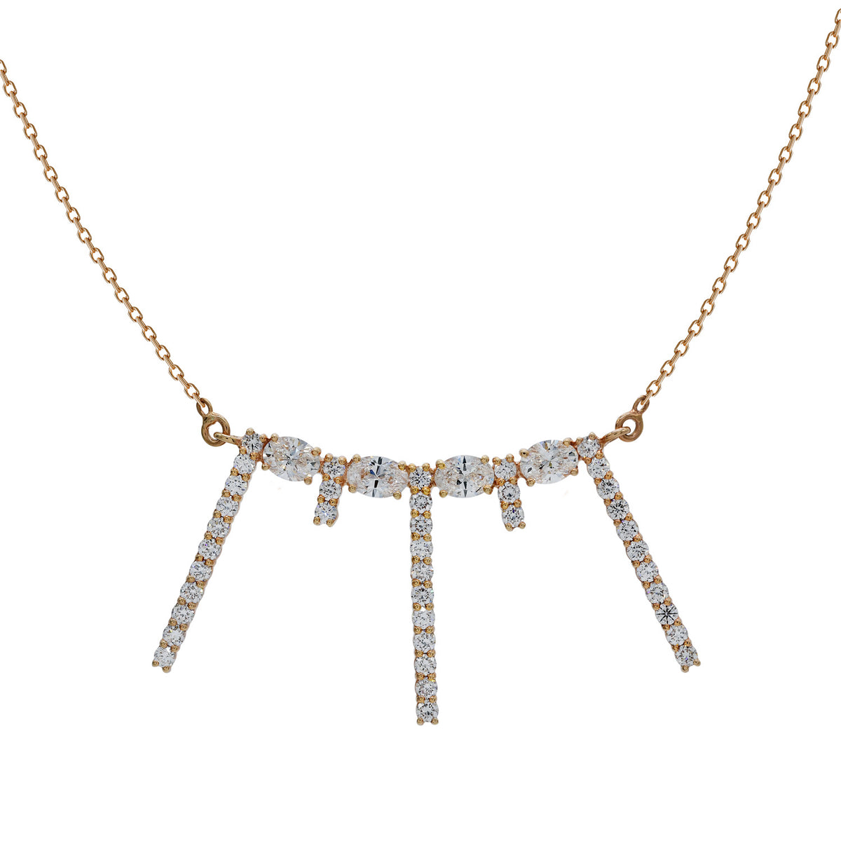 Oval Diamond Bar Necklace