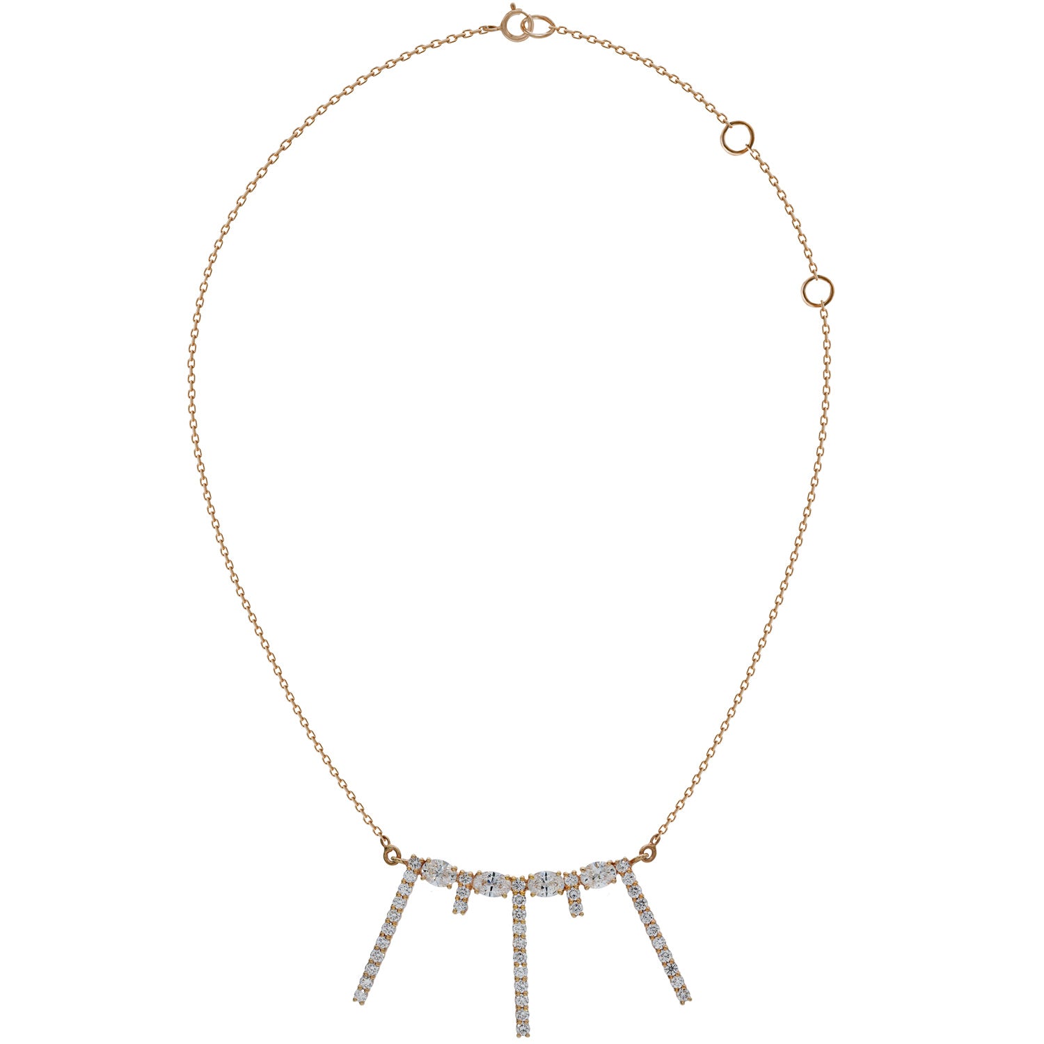 Oval Diamond Bar Necklace