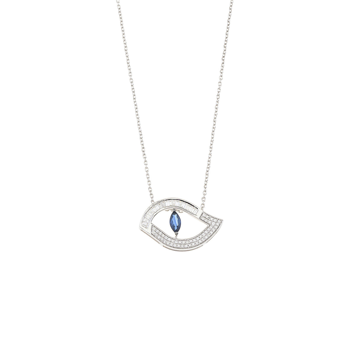 Evil Eye Necklace. Diamond Necklace. Blue Sapphires. Tear drop necklace. Fine Jewelry. Gift. Κολιέ μάτι. Κολιέ για δώρο μάτι. Χρυσό κολιέ. Κολιέ με διαμάντια. Κολιέ με ζαφείρια. Μάτι φυλαχτό. 