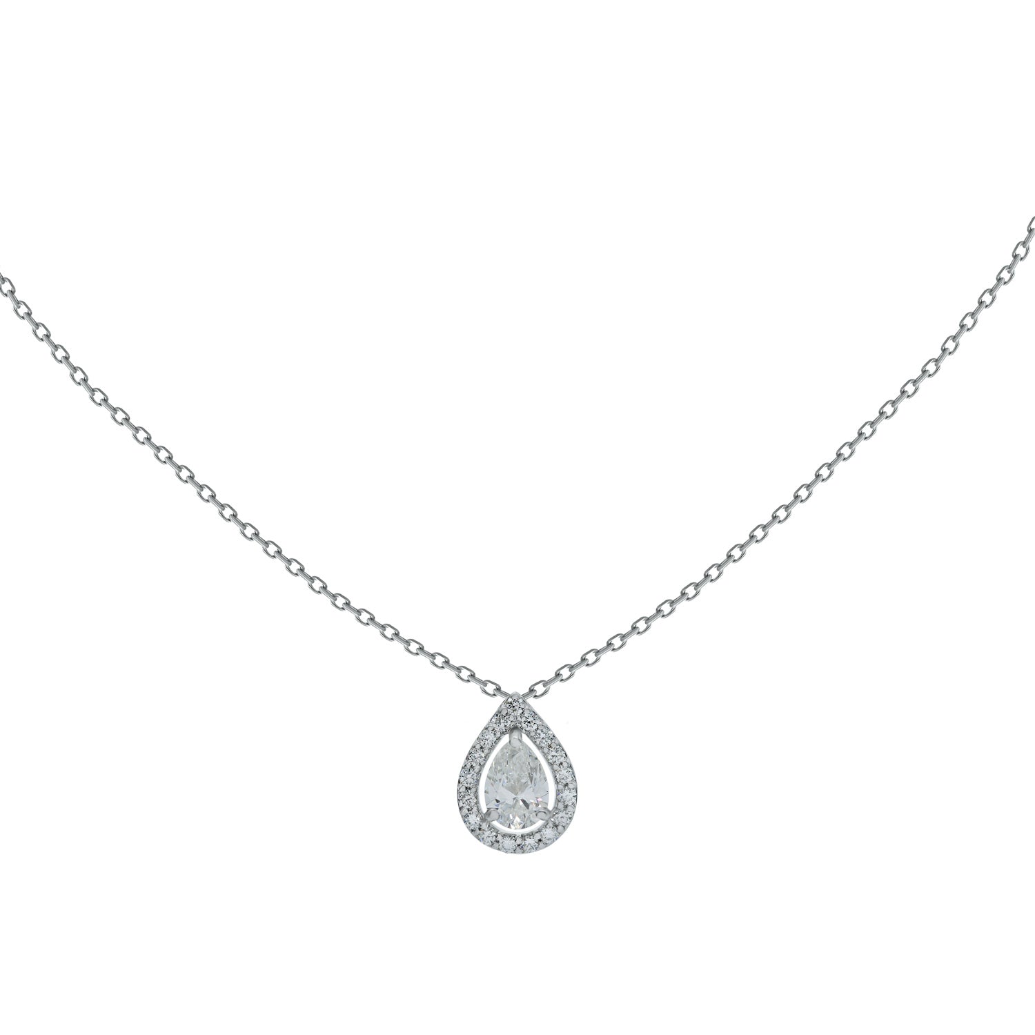 Diamond Necklace. Solitaire diamond necklace. Single diamond necklace. Diamond necklace gift. Color. Clarity. Brilliant cut diamond. GIA Certified. Golden Hall. Kifissia. Athens. Κολιέ με διαμάντι. Μονόπετρο κολιέ. Χρυσά κοσμήματα. Κηφισιά. Διαμαντένιο κολιέ. Κολιέ με μπριγιάν. Pear Shaped Diamond Necklace.