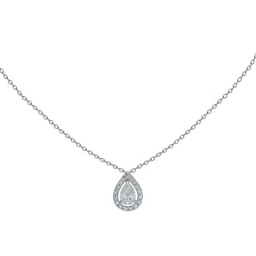 Diamond Necklace. Solitaire diamond necklace. Single diamond necklace. Diamond necklace gift. Color. Clarity. Brilliant cut diamond. GIA Certified. Golden Hall. Kifissia. Athens. Κολιέ με διαμάντι. Μονόπετρο κολιέ. Χρυσά κοσμήματα. Κηφισιά. Διαμαντένιο κολιέ. Κολιέ με μπριγιάν. Pear Shaped Diamond Necklace.