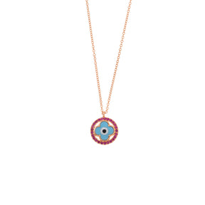 Ruby Circle Eye Necklace