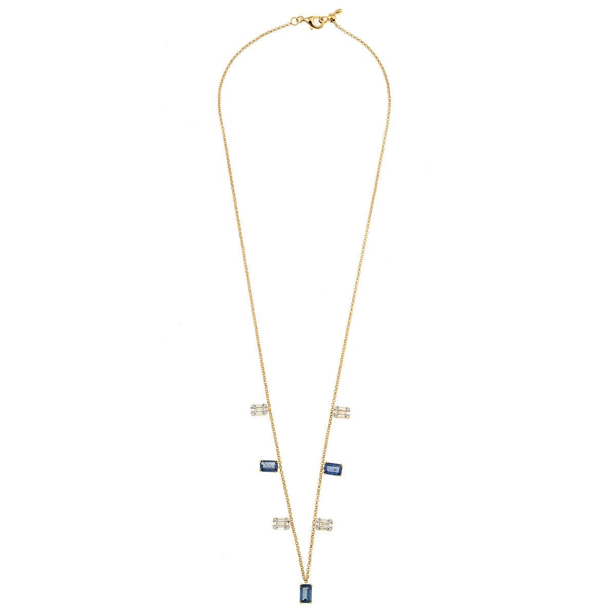 Gold and diamond bar necklace. Bar necklace. Diamond Necklace. Diamond Bar. Necklace. Fine Jewellery. Golden Hall. Greece. Athens. Χρυσή μπαρέτα. Διαμαντένια μπαρέτα. Χρυσό κολιέ. Κολιέ με διαμάντια. Sapphire necklace. Diamond and sapphire bar necklace.