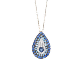 Dark Blue Eye Drop Necklace