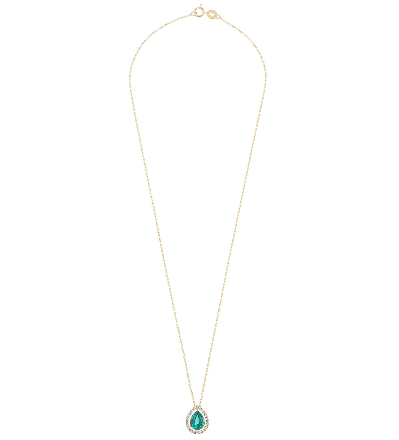 Pear Emerald and Diamonds Necklace