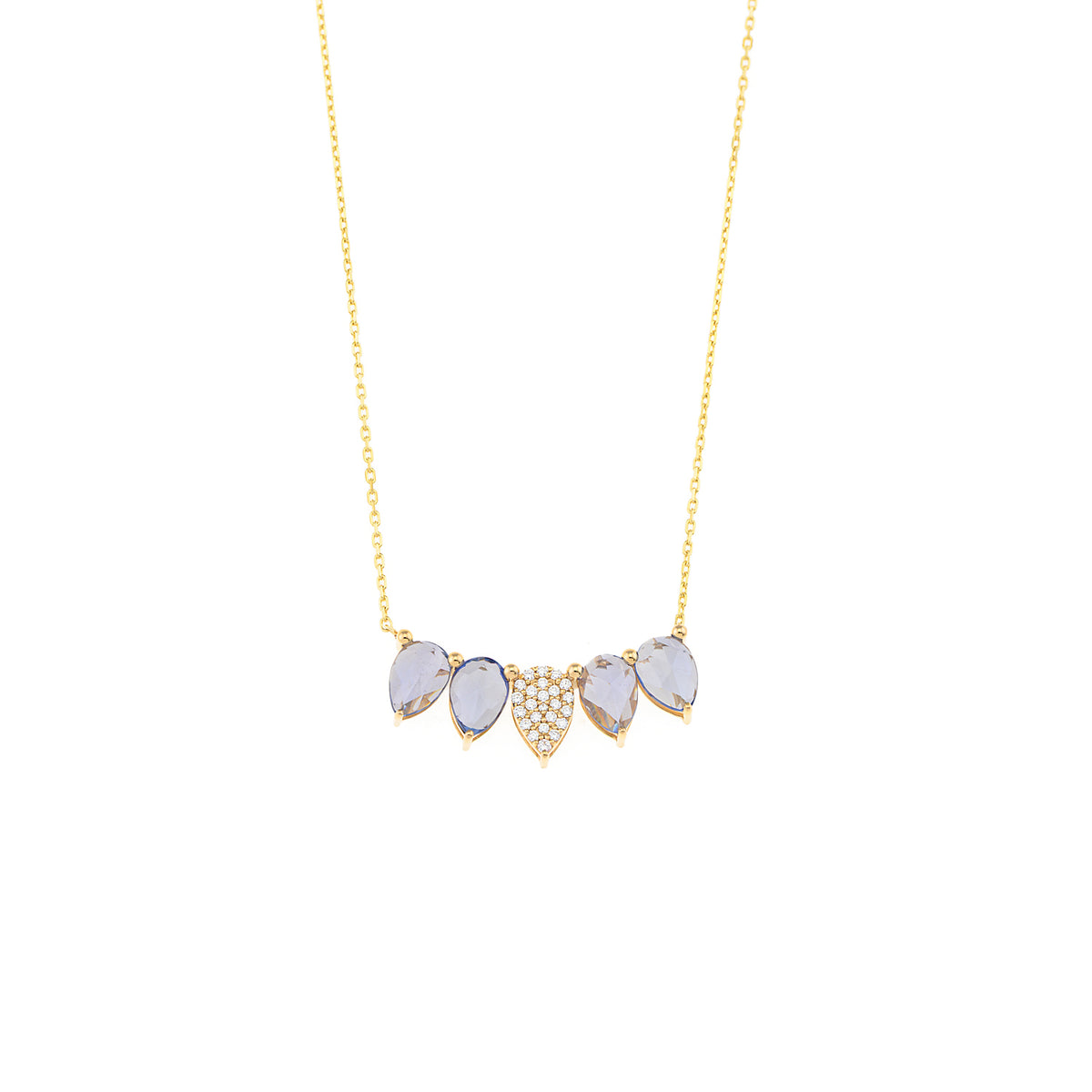 Sapphire Necklace. Sapphire and diamond necklace. Sapphire necklace for gift. Chain necklace. Anatol jewelry. Fine jewelry. Golden Hall. Kifissia. Athens. Χρυσό κολιέ. Κολιέ με διαμάντια. Χρυσά κοσμήματα. Κηφισιά. Κολιέ με μπριγιάν. Κολιέ με ζαφείρια. Κολιέ με μπριγιάν και ζαφείρια.