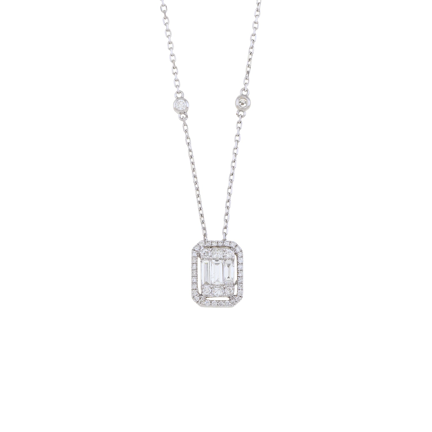 Rectangle Diamond Necklace