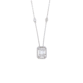 Rectangle Diamond Necklace