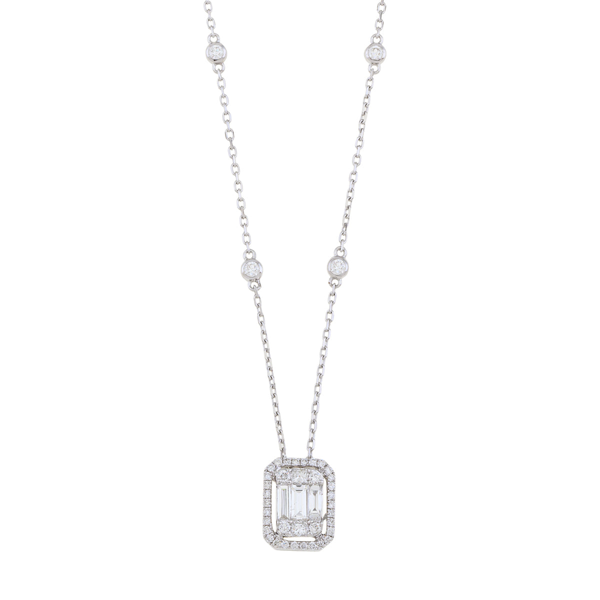 Rectangle Diamond Necklace