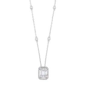Rectangle Diamond Necklace