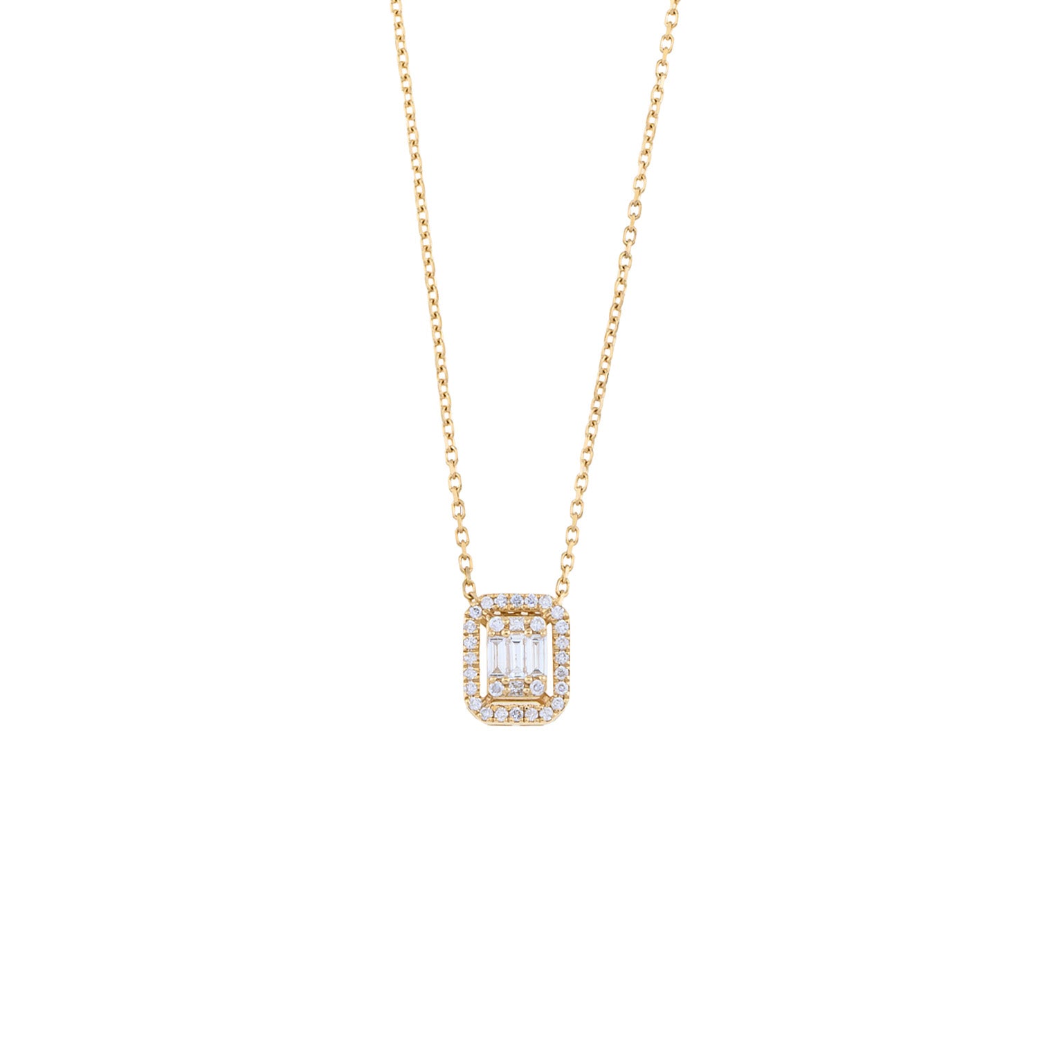 Rectangle Diamond Necklace