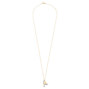 Diamond Drop Butterfly Necklace