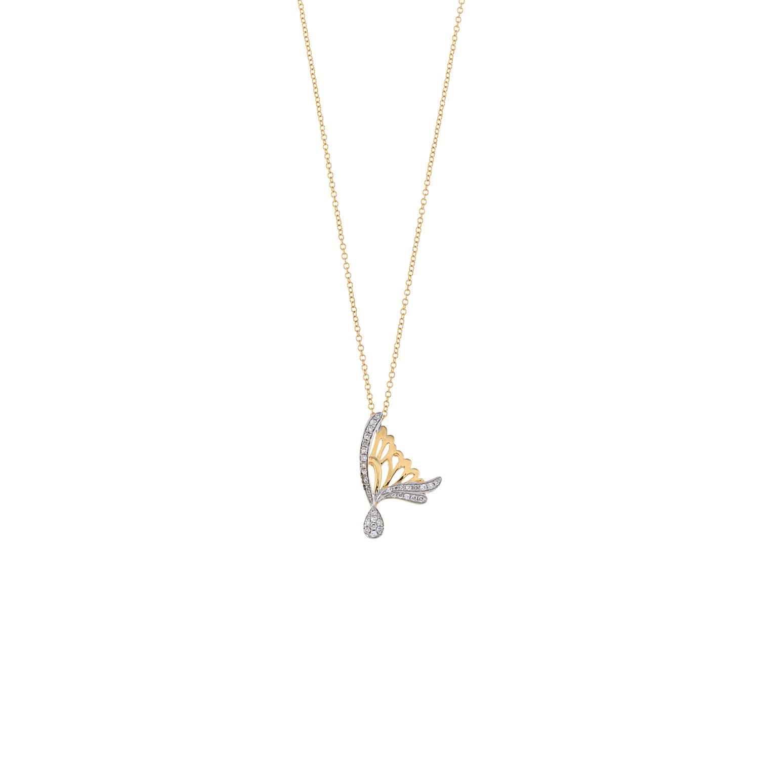 Diamond Drop Butterfly Necklace