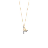 Diamond Drop Butterfly Necklace