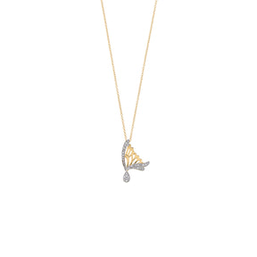 Diamond Drop Butterfly Necklace
