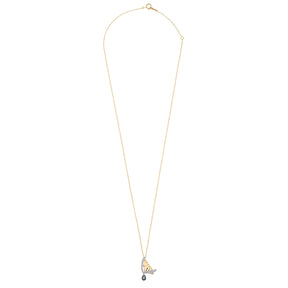 Sapphire Drop Butterfly Necklace