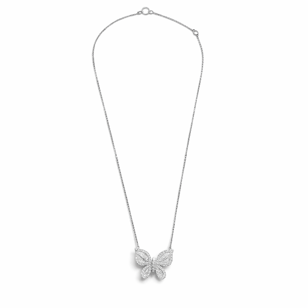 Stunning Diamond Butterfly Necklace