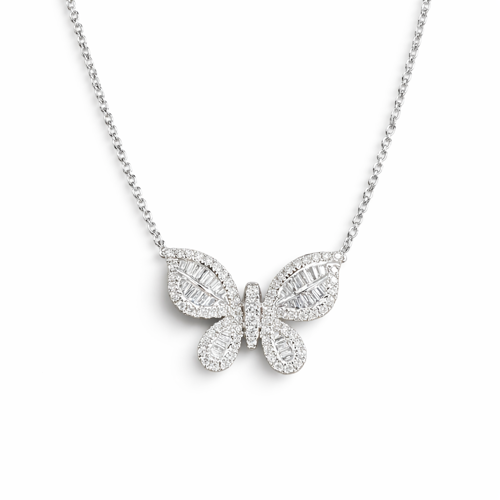 Stunning Diamond Butterfly Necklace