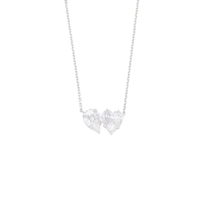 Teardrop and Heart Shaped Diamond Necklace