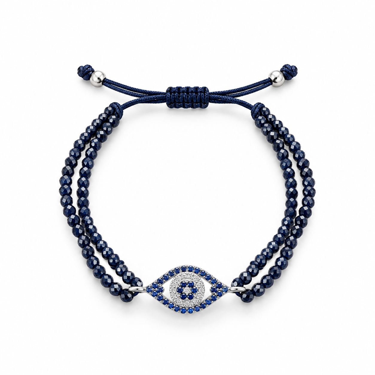 Sapphire Evil Eye Beaded Bracelet