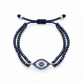Sapphire Evil Eye Beaded Bracelet