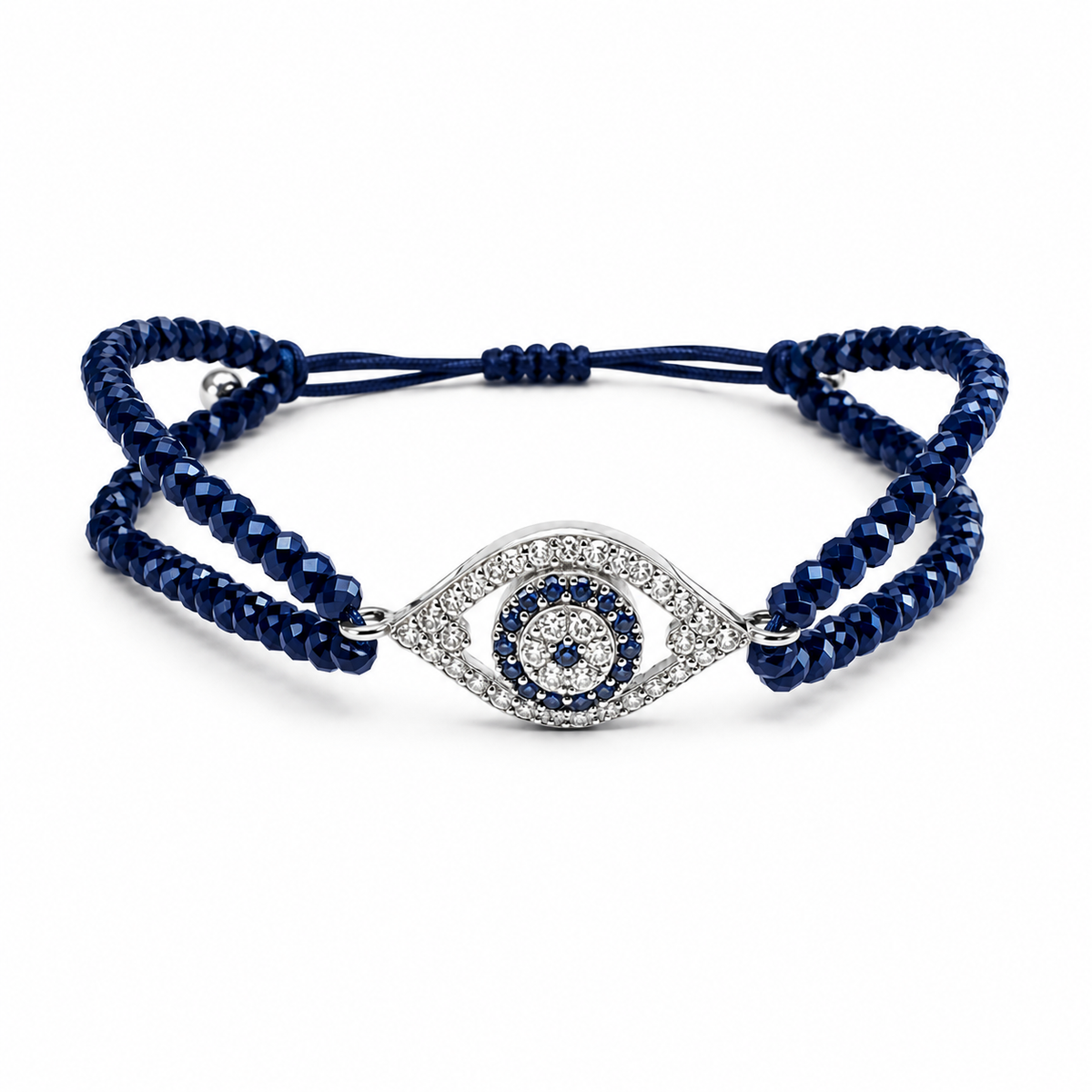 Sapphire Evil Eye Beaded Bracelet