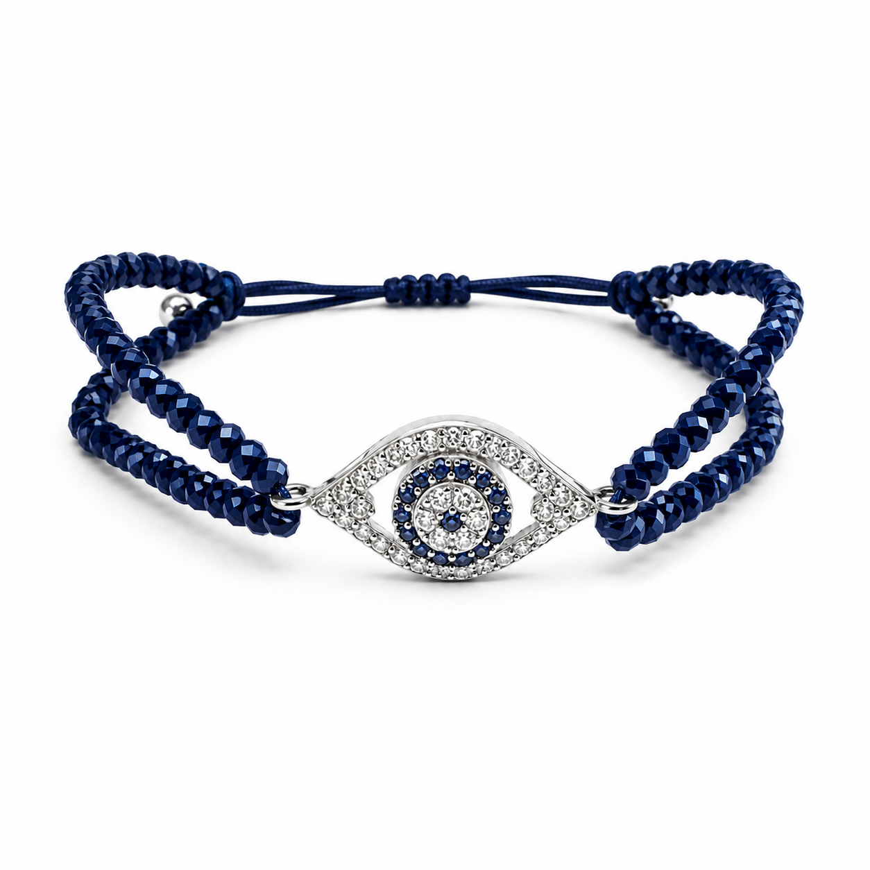 Sapphire Evil Eye Beaded Bracelet