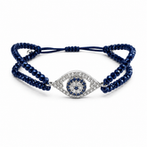 Sapphire Evil Eye Beaded Bracelet