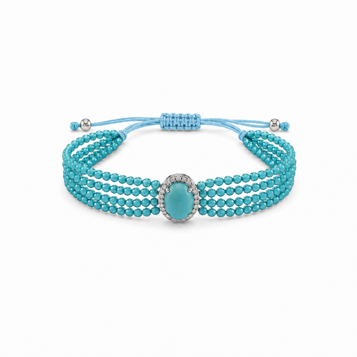 Oval Turquoise Beaded Bracelet