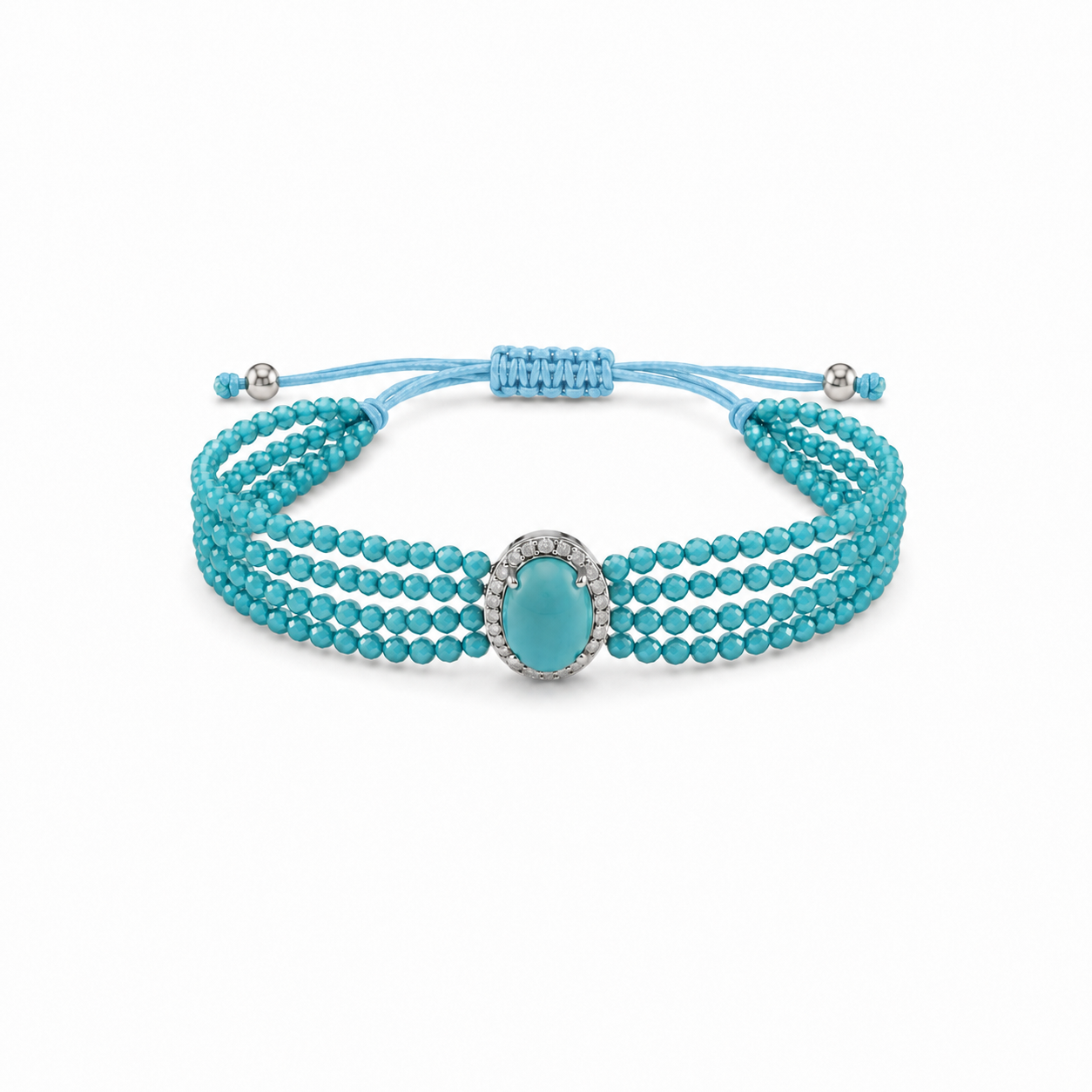 Oval Turquoise Beaded Bracelet