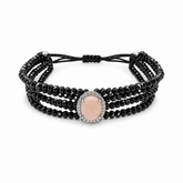 Oval Coral on Spinel Beads Bracelet