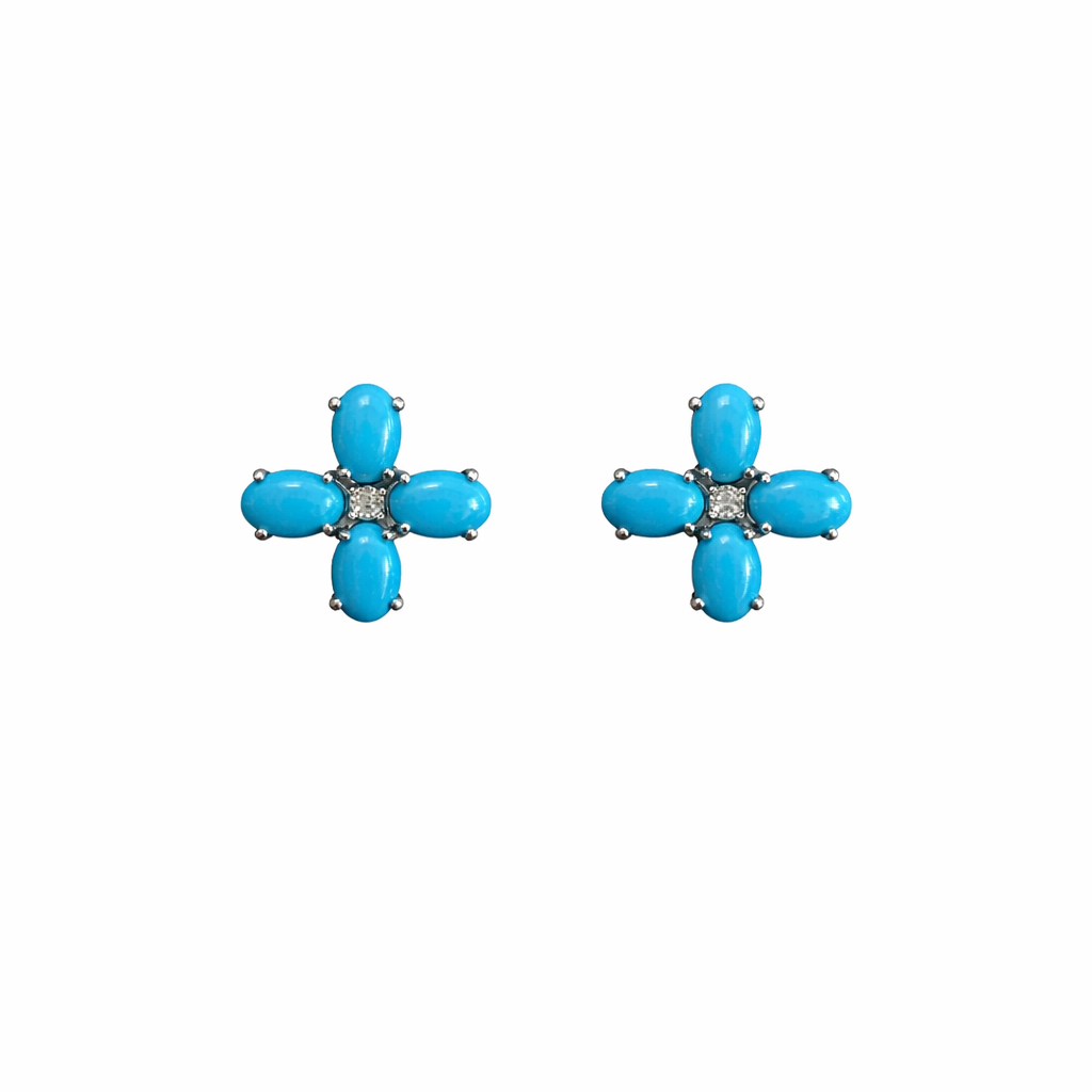 Turquoise Cross Earrings