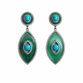 Green Crystal Eye Earrings