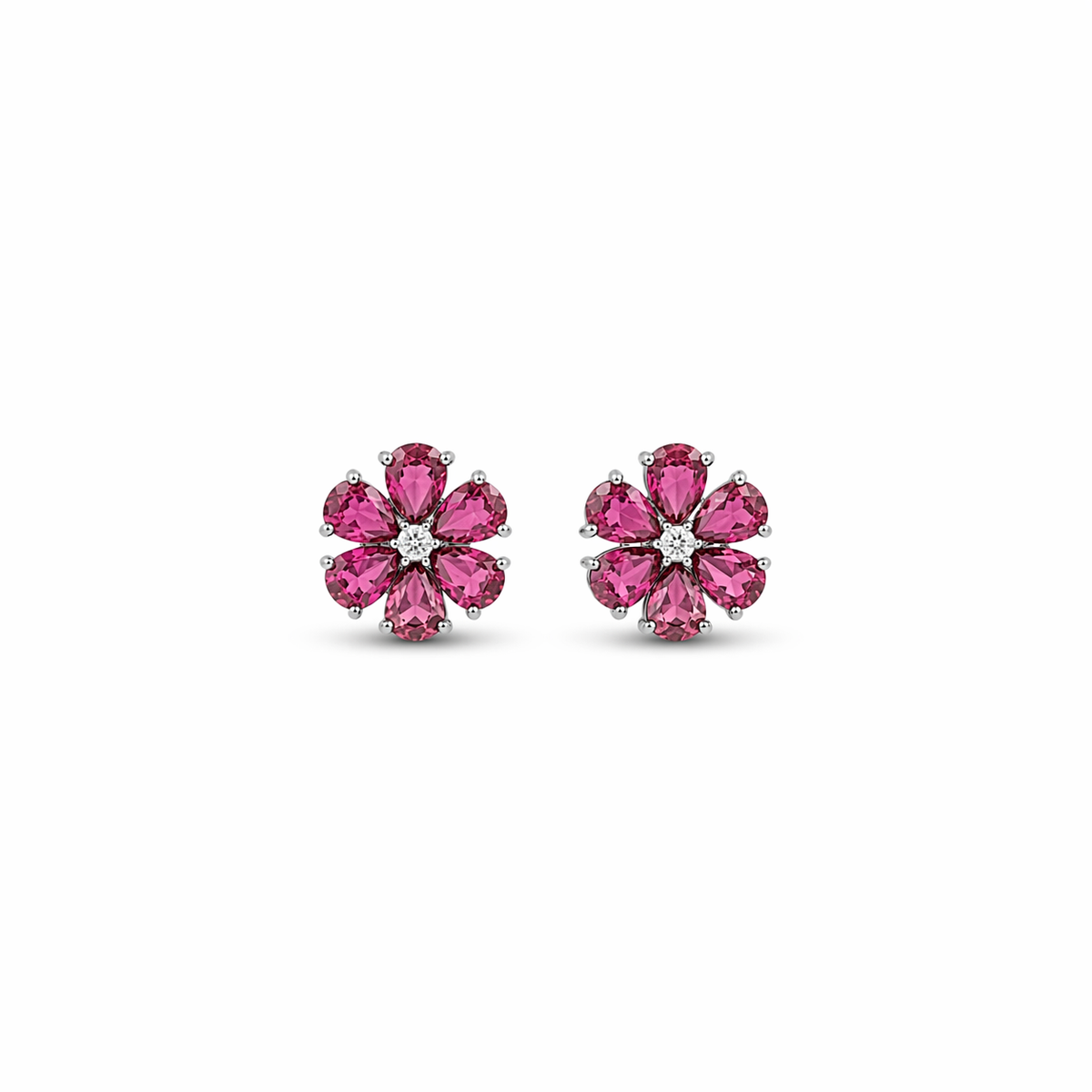 Pink Stream Flower Earrings