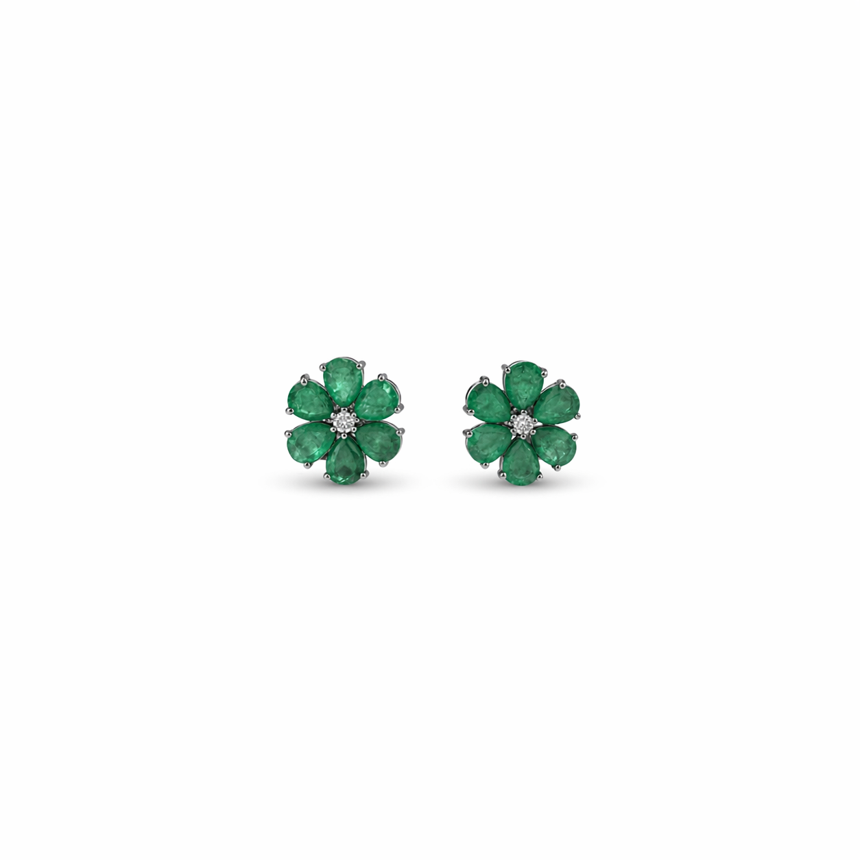 Green Stream Flower Earrings
