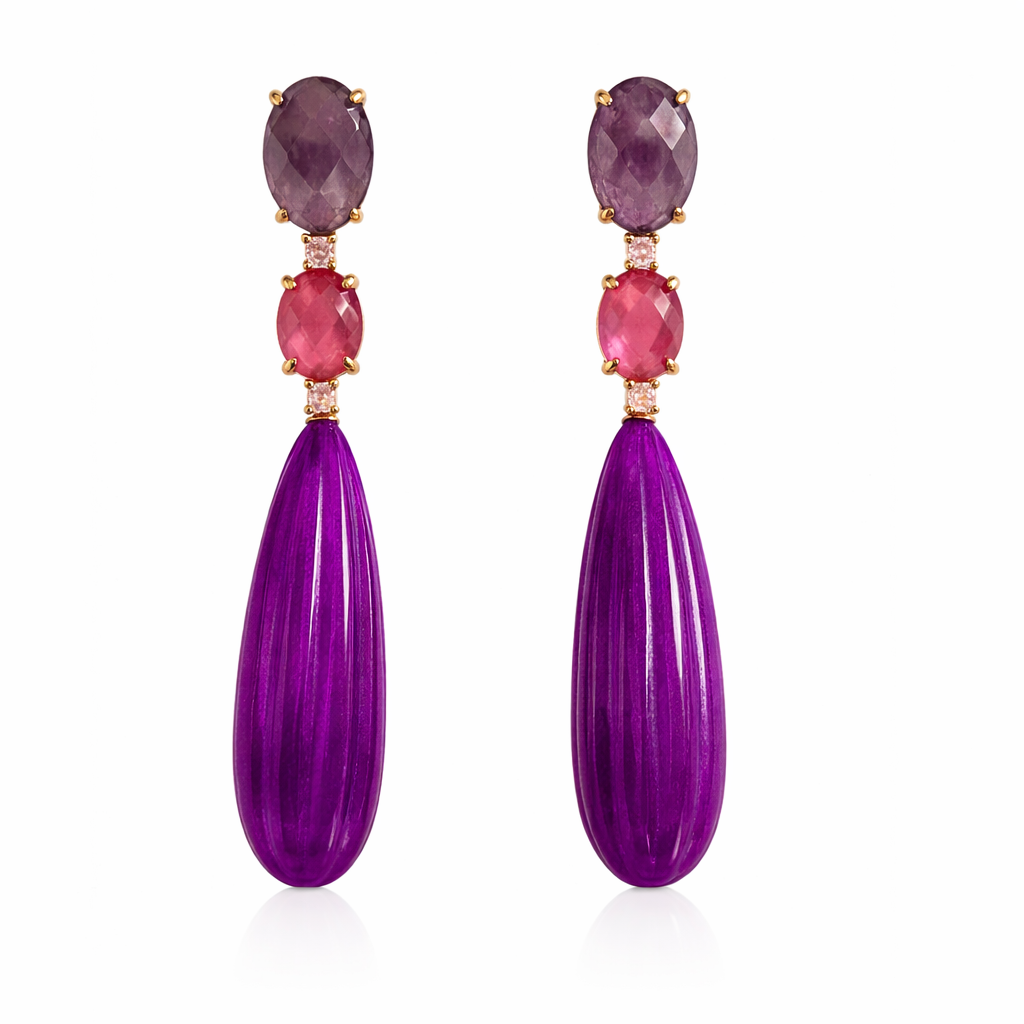 Purple Club Earrings