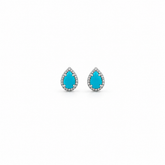 Turquoise and Diamond Drop Stud Earrings