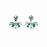 Front and Back Aquamarine and Emerald Earrings