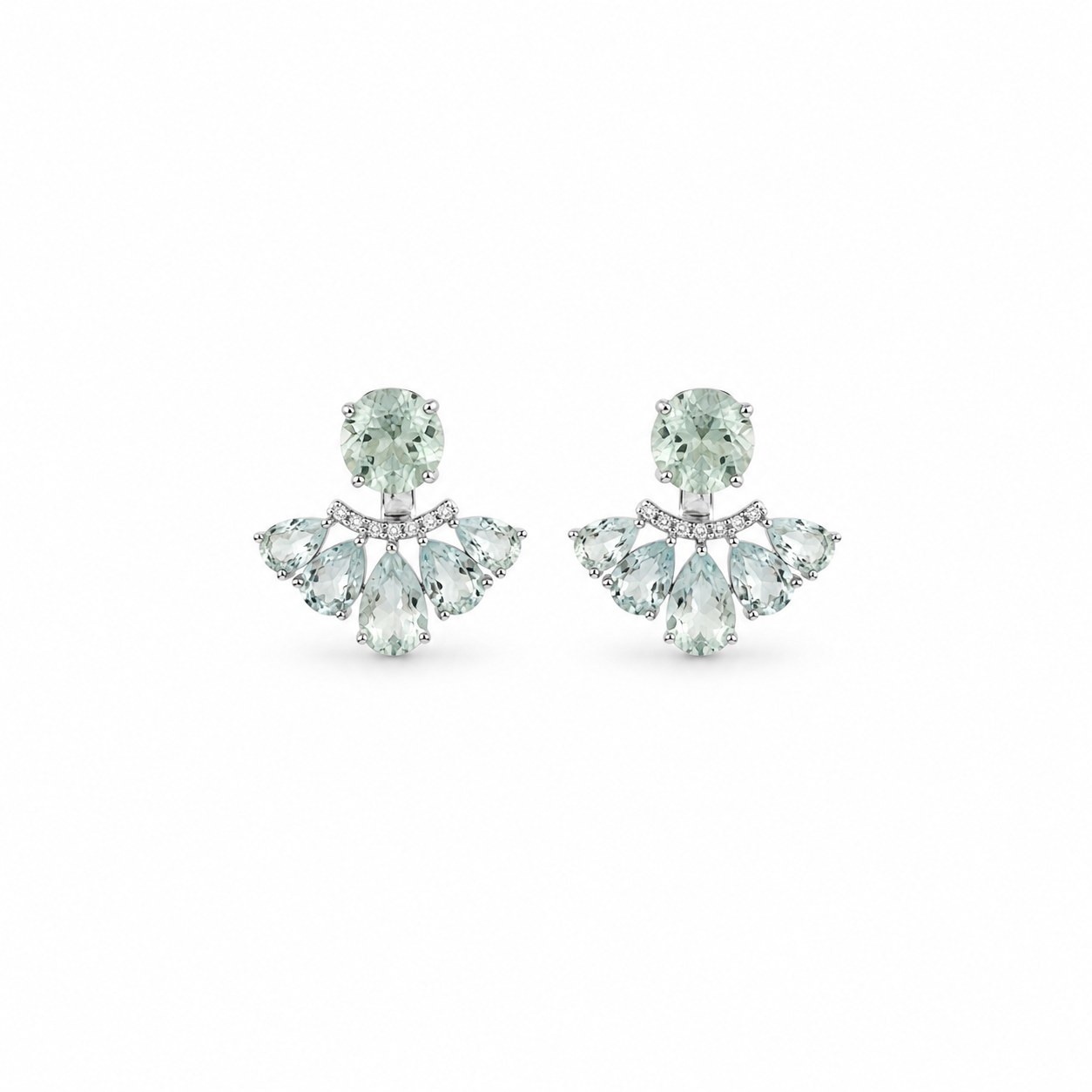 Front and Back Aquamarine Earrings
