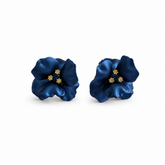 Dark Blue Flower Earrings