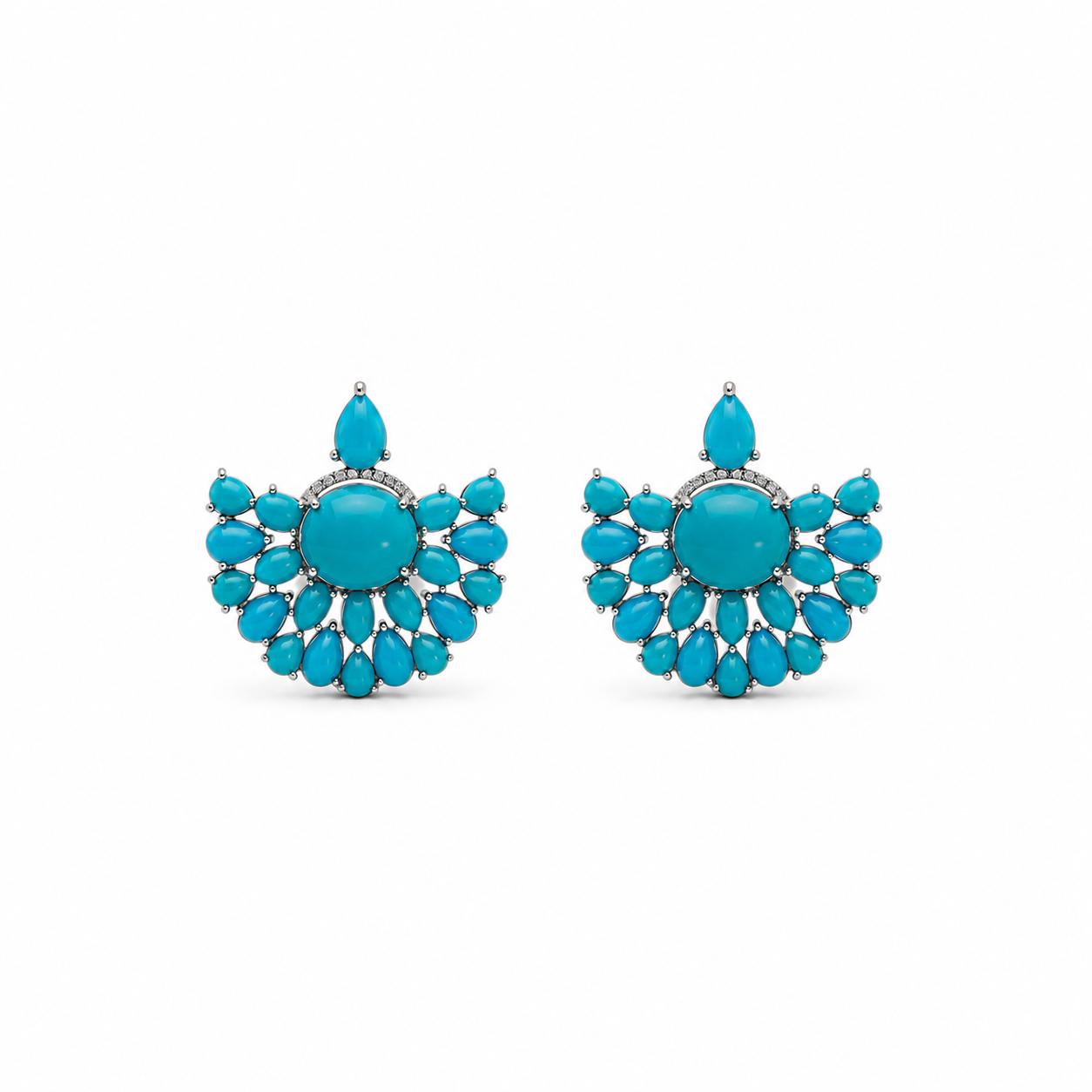 Turquoise Fan Earrings