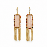 Multicolor Beaded Rectangular Drop Earrimgs