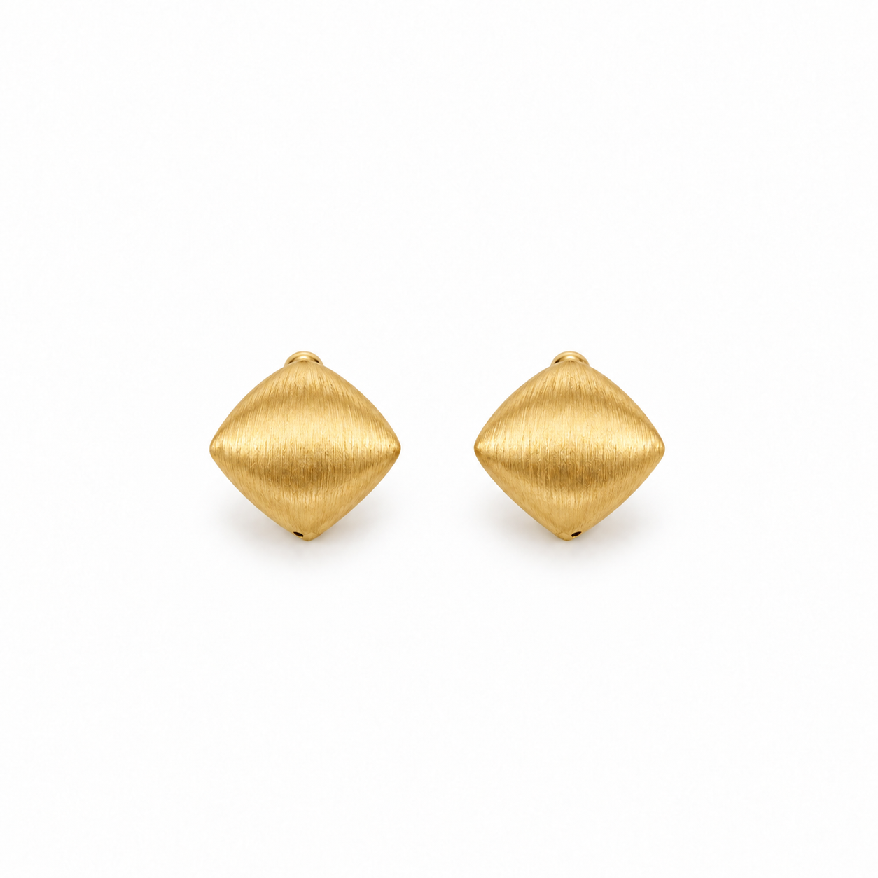 Rhombus-Shaped Clip Earrings