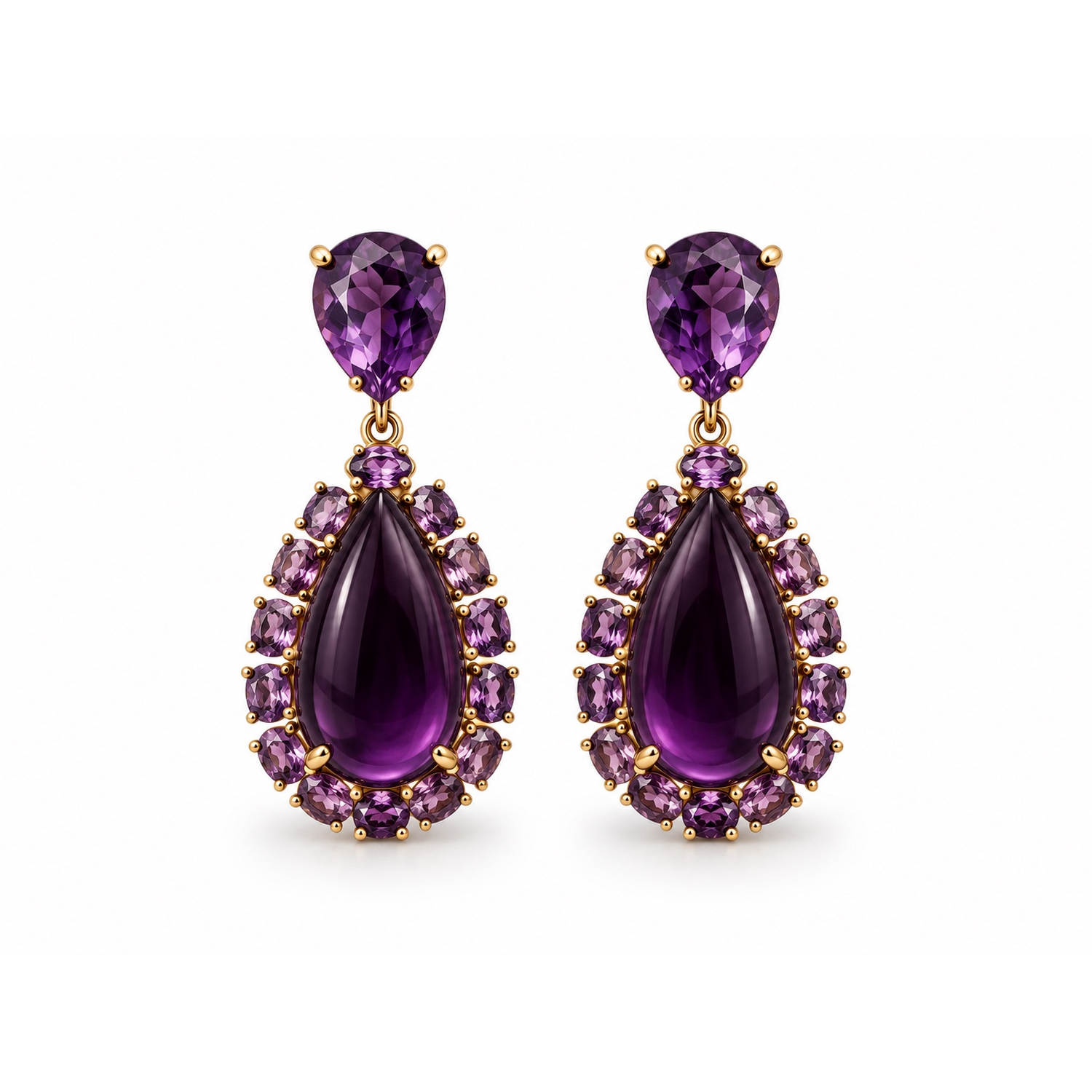 Purple Teardrop Earrings